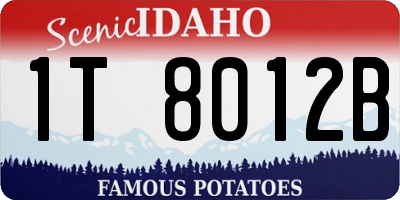 ID license plate 1T8012B