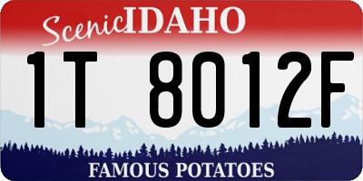 ID license plate 1T8012F