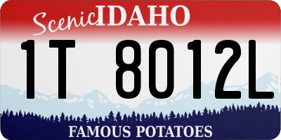 ID license plate 1T8012L