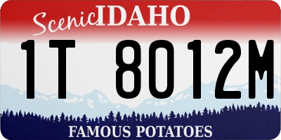 ID license plate 1T8012M