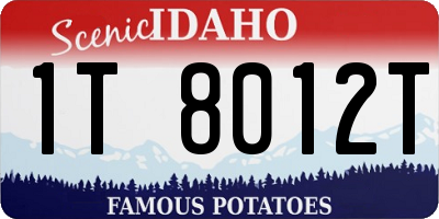 ID license plate 1T8012T