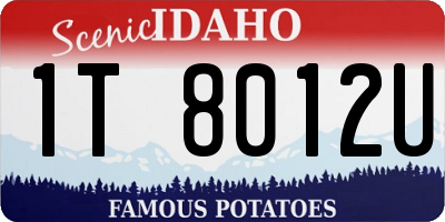 ID license plate 1T8012U