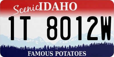 ID license plate 1T8012W