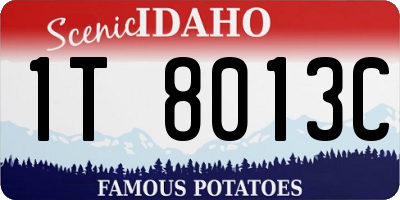 ID license plate 1T8013C