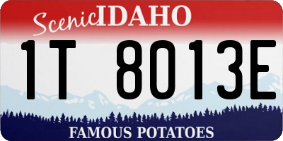 ID license plate 1T8013E