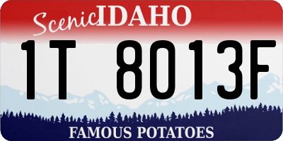 ID license plate 1T8013F