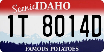 ID license plate 1T8014D