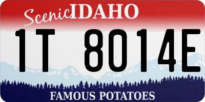 ID license plate 1T8014E
