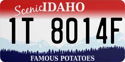 ID license plate 1T8014F