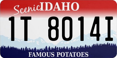 ID license plate 1T8014I