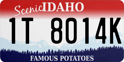ID license plate 1T8014K