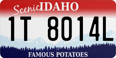 ID license plate 1T8014L
