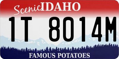 ID license plate 1T8014M