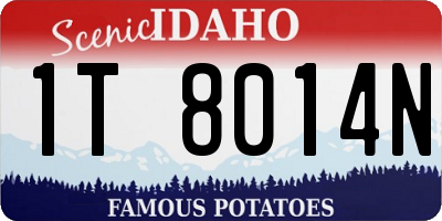 ID license plate 1T8014N