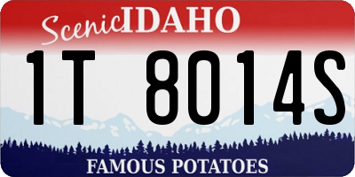 ID license plate 1T8014S