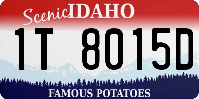 ID license plate 1T8015D