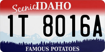 ID license plate 1T8016A