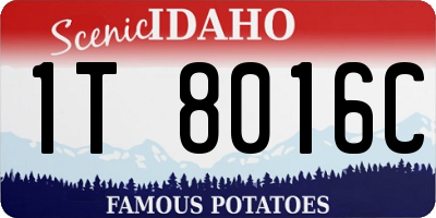 ID license plate 1T8016C