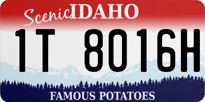 ID license plate 1T8016H