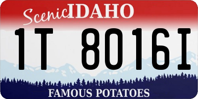 ID license plate 1T8016I