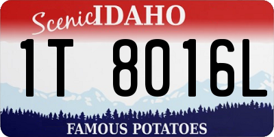ID license plate 1T8016L