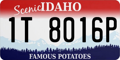 ID license plate 1T8016P