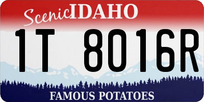 ID license plate 1T8016R