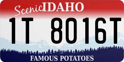 ID license plate 1T8016T