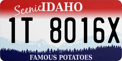 ID license plate 1T8016X