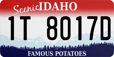 ID license plate 1T8017D
