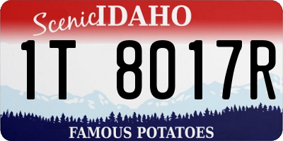 ID license plate 1T8017R