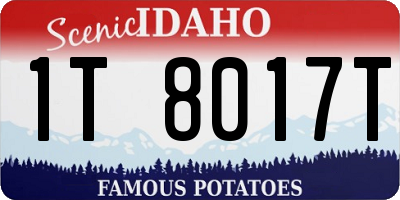 ID license plate 1T8017T