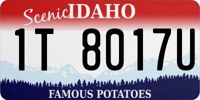 ID license plate 1T8017U