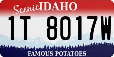 ID license plate 1T8017W