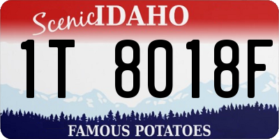 ID license plate 1T8018F