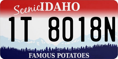 ID license plate 1T8018N