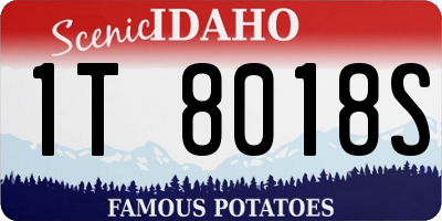 ID license plate 1T8018S