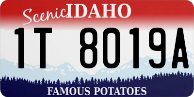 ID license plate 1T8019A