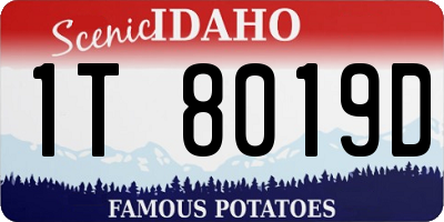 ID license plate 1T8019D