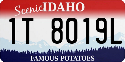 ID license plate 1T8019L