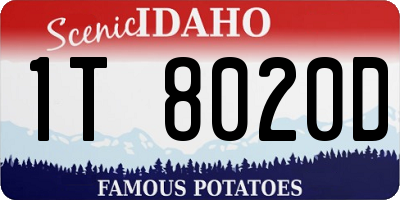 ID license plate 1T8020D