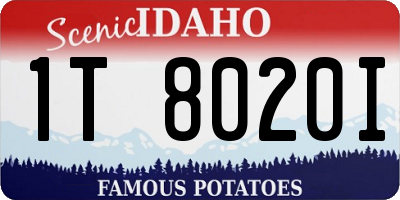 ID license plate 1T8020I