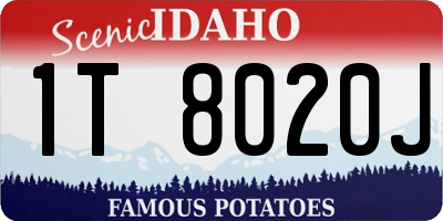 ID license plate 1T8020J