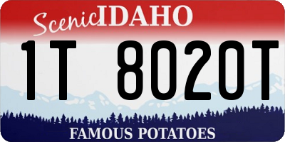 ID license plate 1T8020T