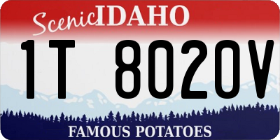 ID license plate 1T8020V