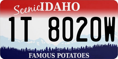 ID license plate 1T8020W
