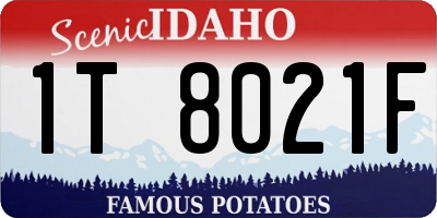 ID license plate 1T8021F
