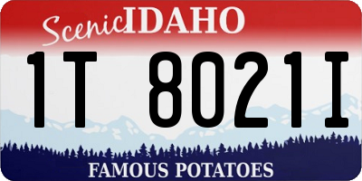 ID license plate 1T8021I