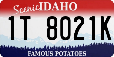 ID license plate 1T8021K