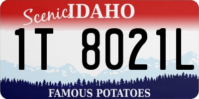 ID license plate 1T8021L